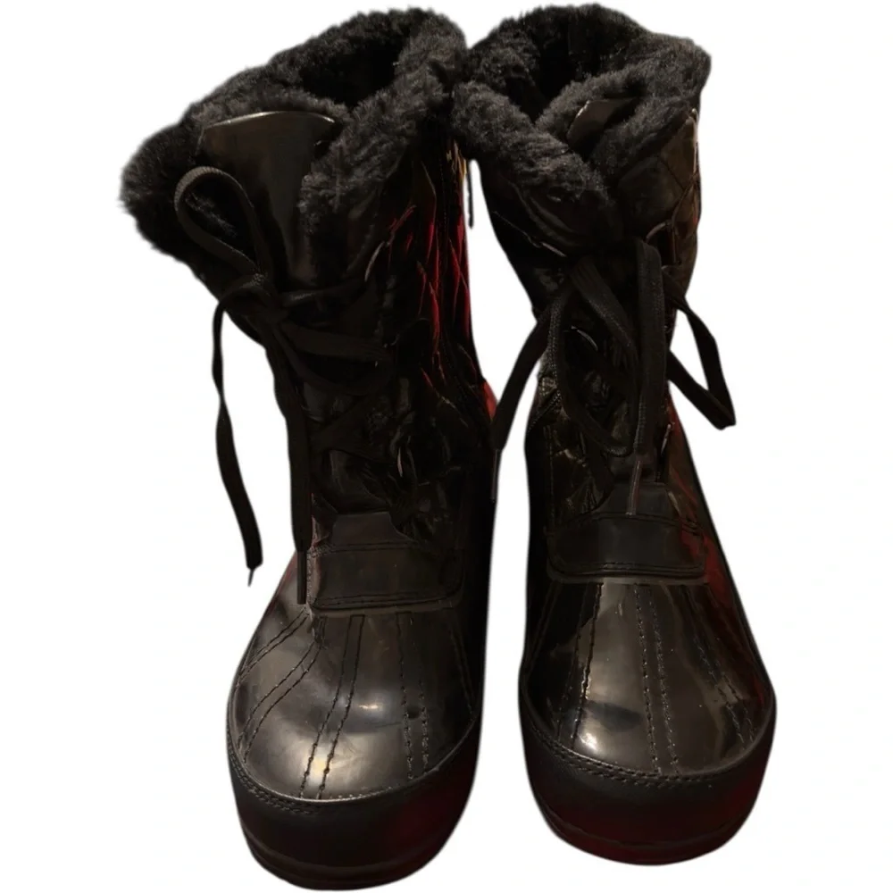 BUY NOW/TOTES BLACK RUBBER FUR LINING WINTER BOOT